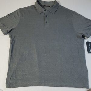 Christian Lacroix NWT Gray 100% Linen Knit Lightweight Mens Polo Shirt Sz Lg/XL